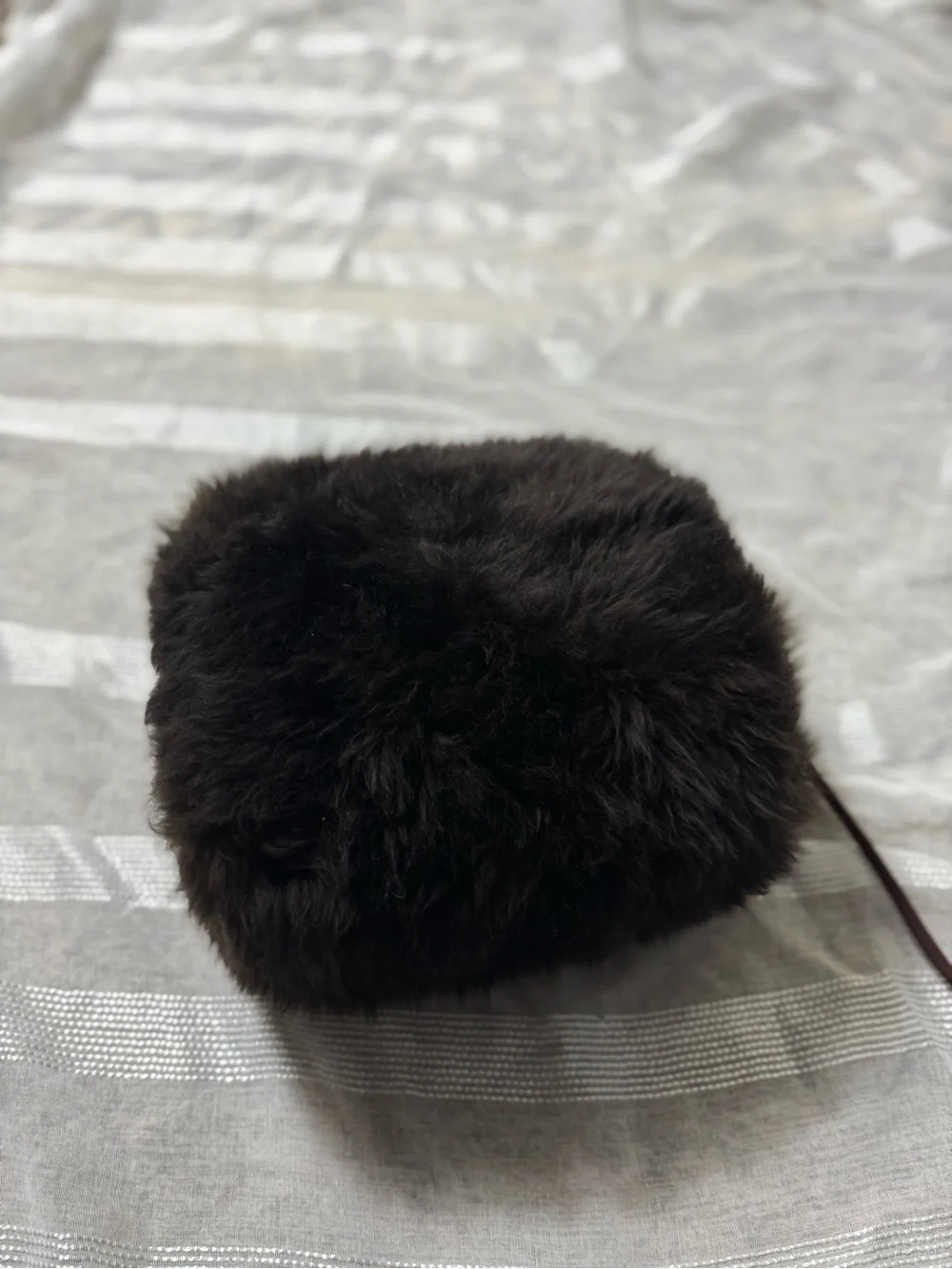 Vintage muffin cuff Faux Fur Accessory - Dark Brown